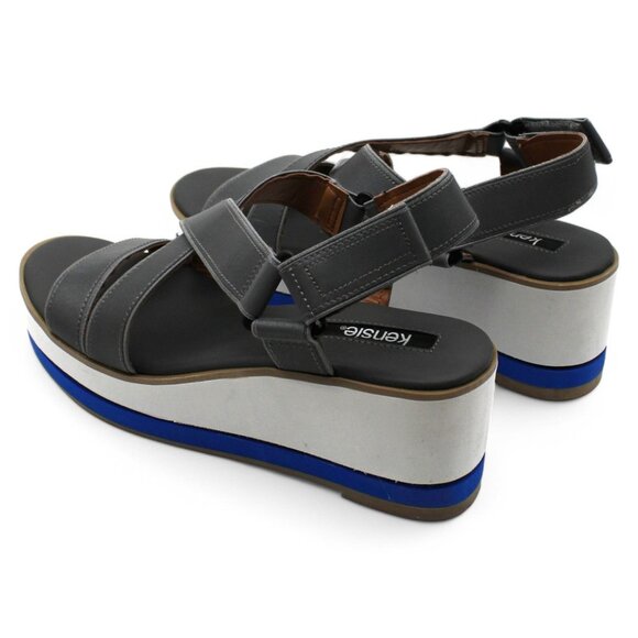 Kensie Womens Tia Iridescent Ankle Strap Wedge Sandals - Picture 6 of 7